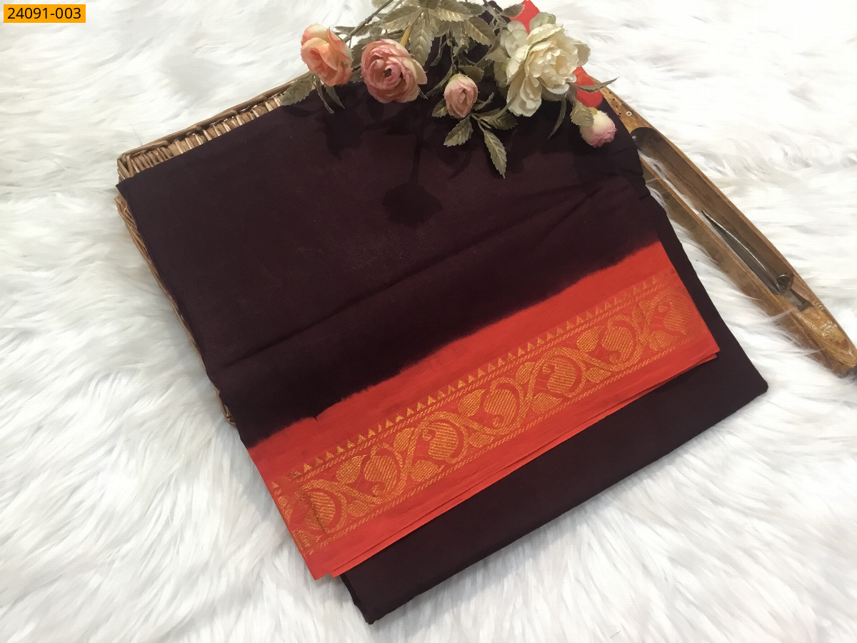 Brown Sungudi sarees