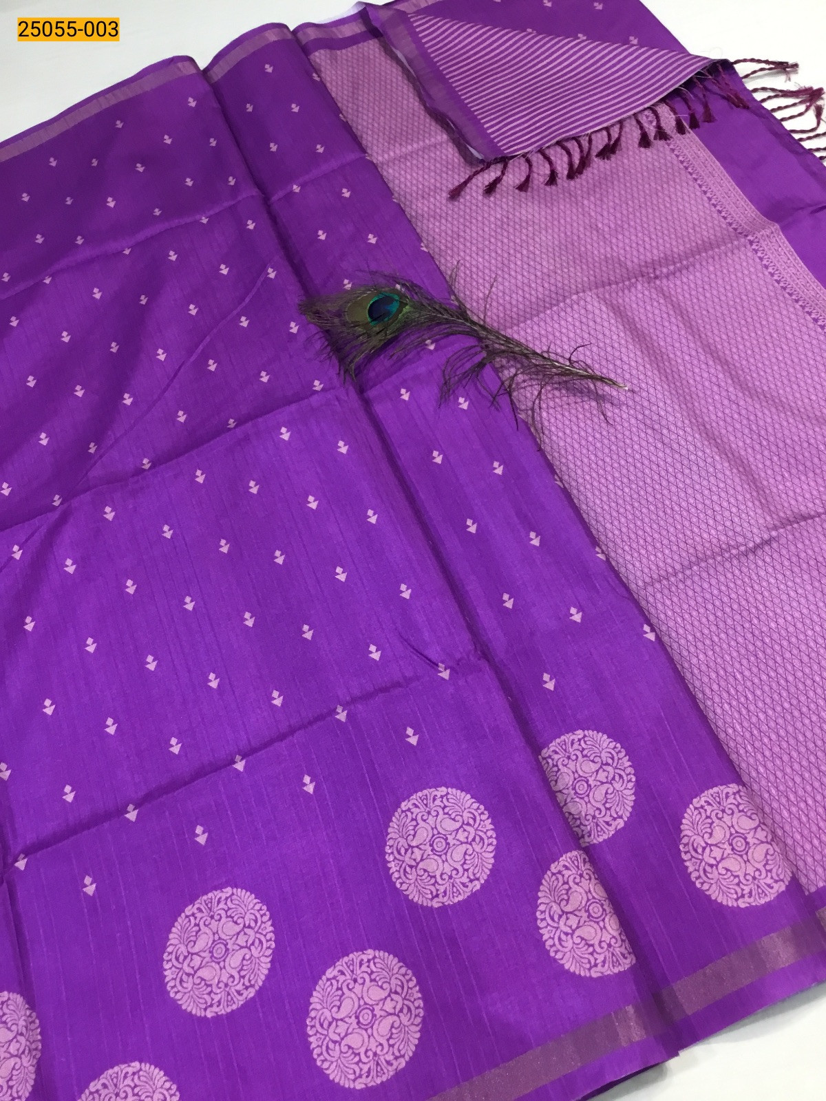 Violet  Chanderi Fancy Silk Saree