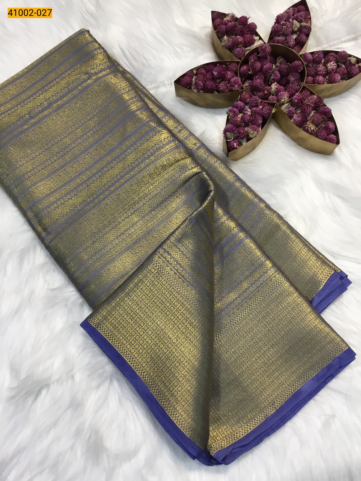 Blue Fancy Mysore Warm silk saree