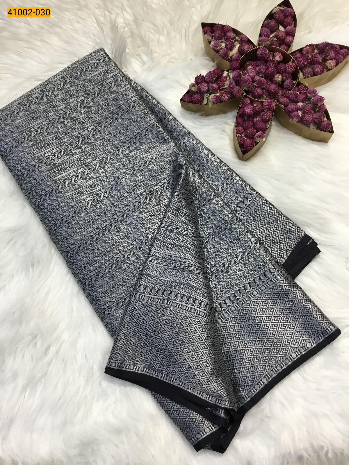 Black Fancy Mysore Warm silk saree