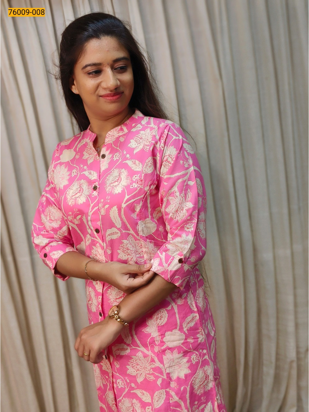 Pink Mulmul Pure Soft Cotton Kurti Pink Mulmul Pure Soft Cotton Kurti