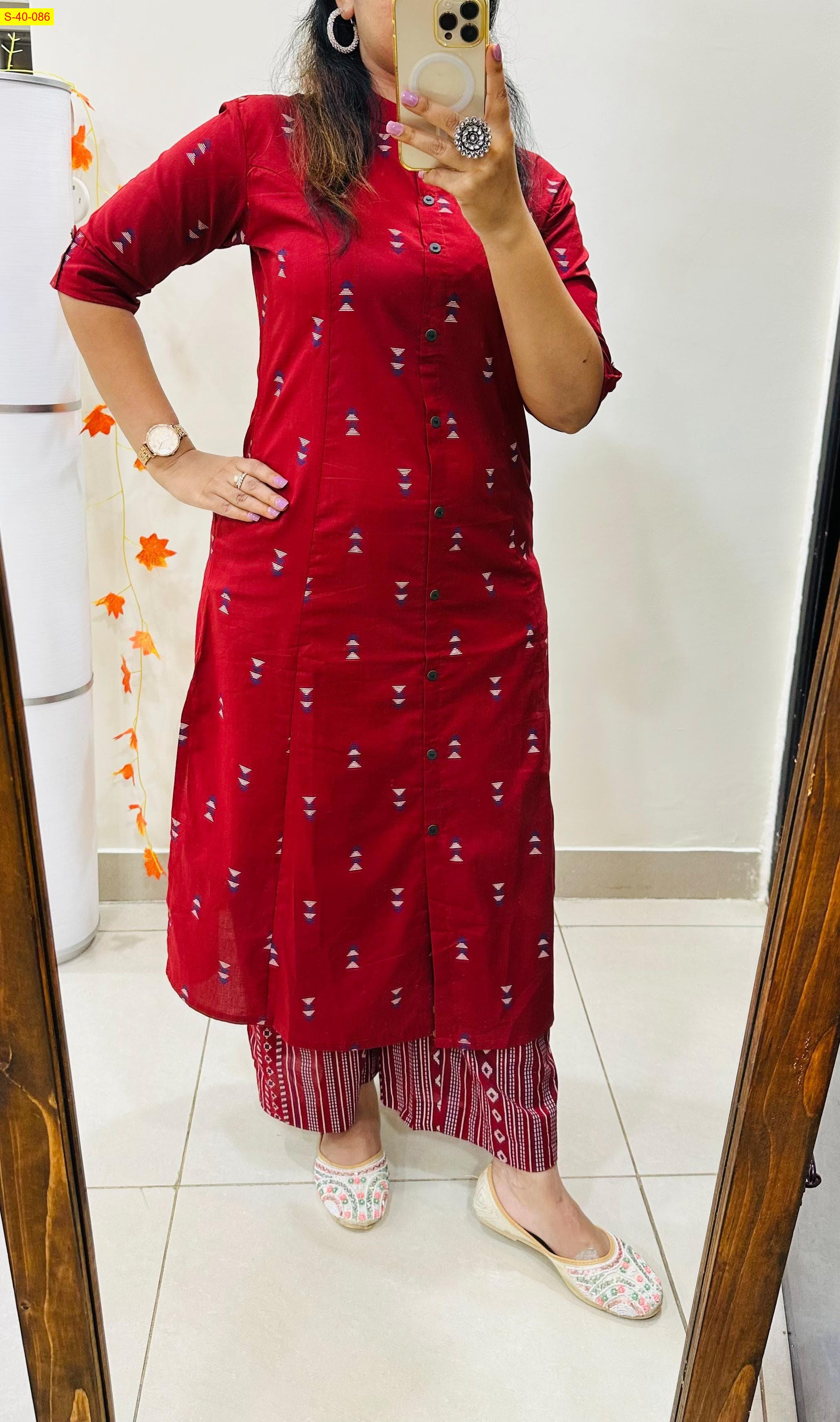  Premium printed Fine Cotton Kurti and pant 